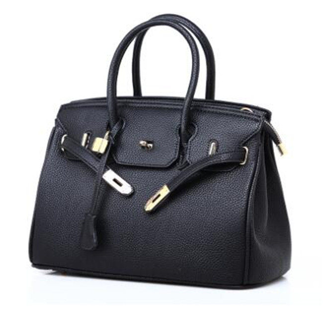 

2021 new female bag Europe and The United States fashion lychee grain birkin bag diagonal shoulder handbag, Black