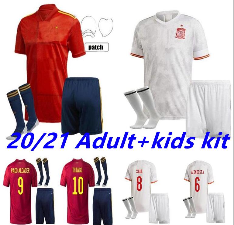 

2021 2022 Spain Soccer Jersey home Away espana 21 22 ASENSIO MORATA ISCO INIESTA Rodri PACO ALCACER SAUL XAVI Raul Football Adult man + kids, Black;yellow