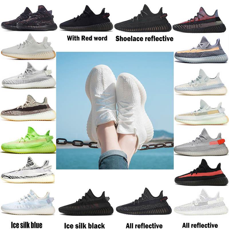 

350 3M Static Reflective V2 Running shoes kanye west Belgua 2.0 Semi Frozen Butter Yellow Blue Shoe Designer Men Women Trainer Sneakers Eur