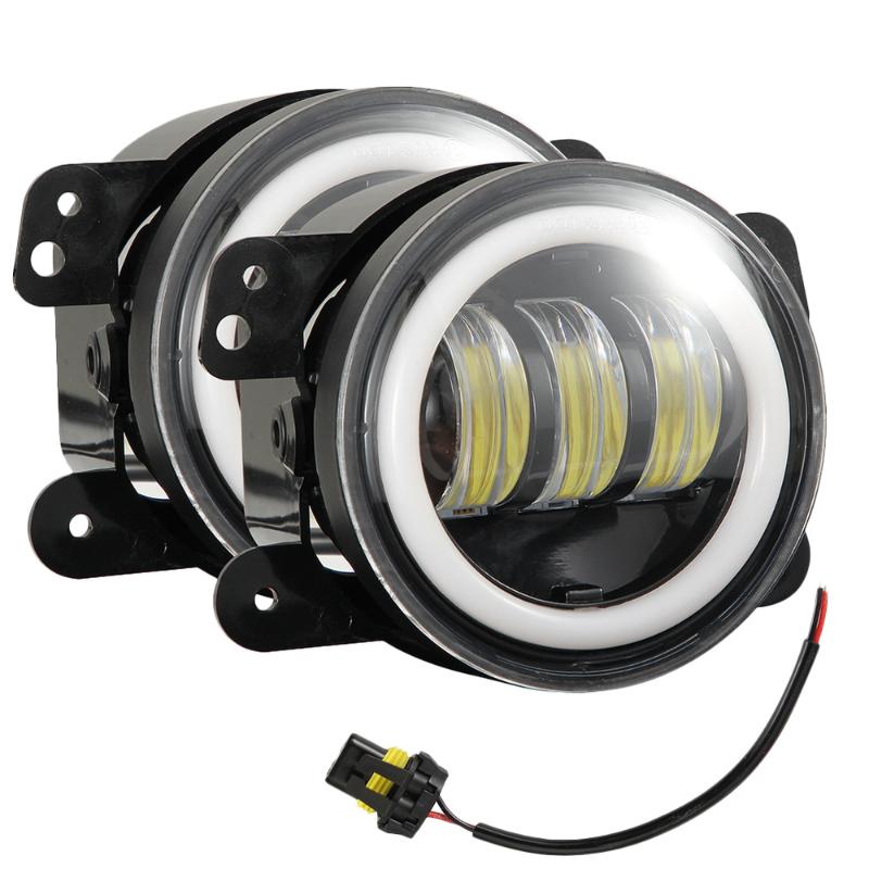 

Car Headlights 1 Pair Of SUV Front Bumper Lamp Angel Eye Driving Headlight Headlamp For Off-road Vehicle Auto
