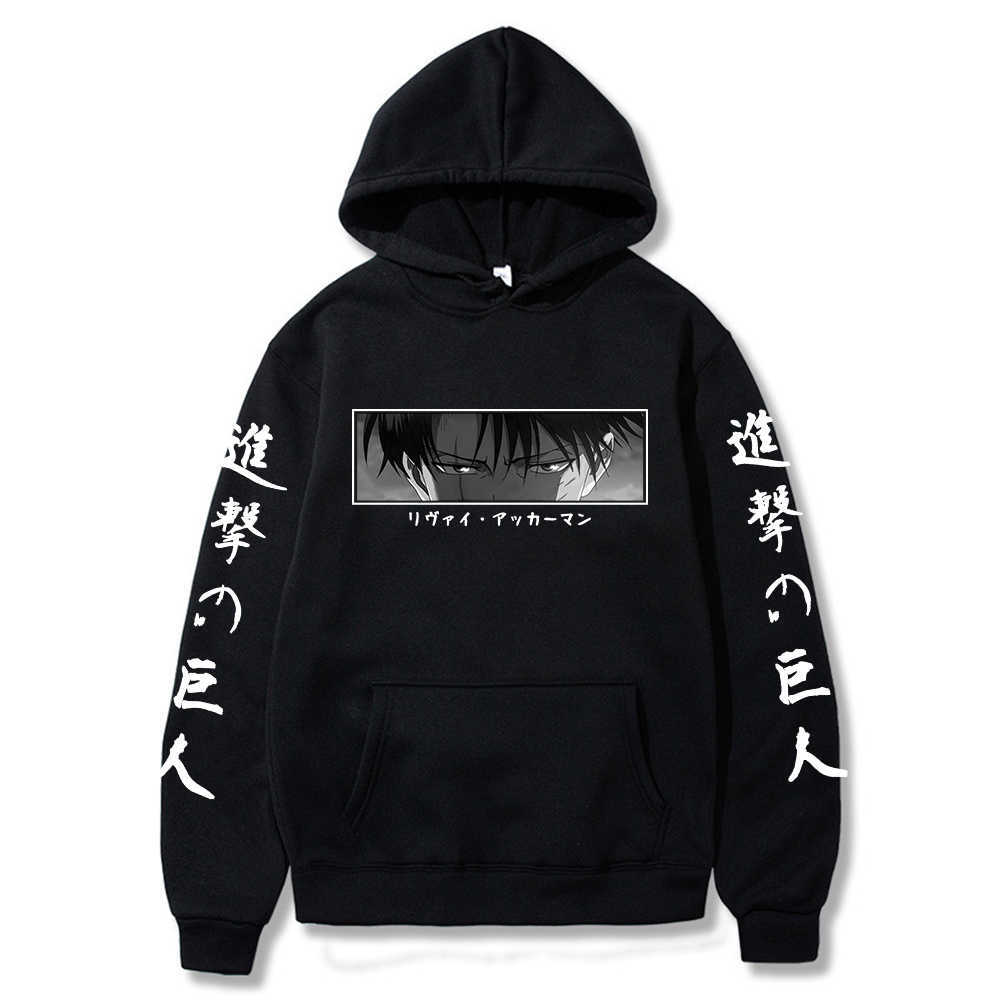 

2021 Anime Attack on Titan Hoodie for Men Women Long Sleeve Anime Manga Attack on Titan Eye Hoodie Pullover Tops S0819, Black
