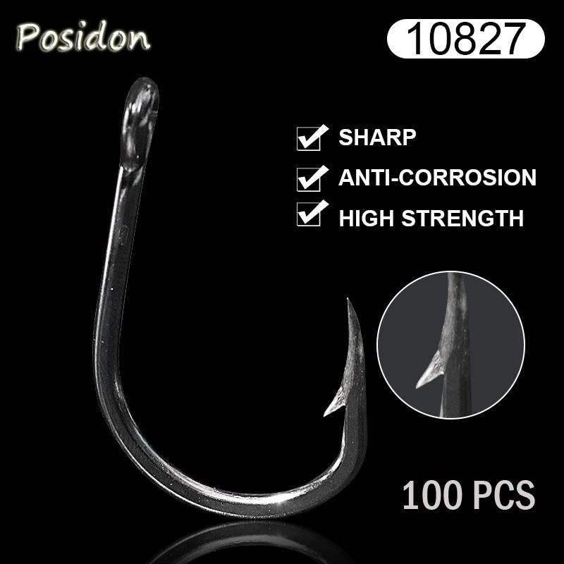 

Posidon 10827 100 Pcs/Pack Stainless Steel Tuna Circle Hooks Jigging Assist Live Bait Jig Assistant Fish Fishing