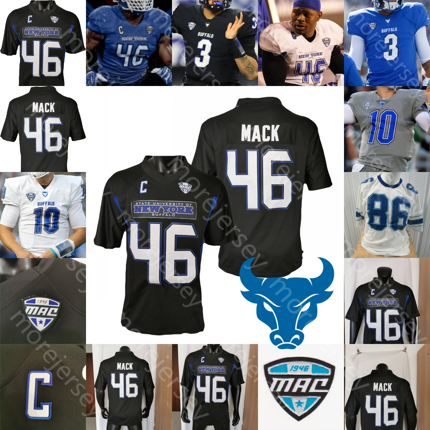 

Buffalo Football Jersey NCAA College Khalil Mack Kyle Vantrease Jaret Patterson Kevin Marks Antonio Nunn Taylor Riggins Malcolm Koonce Matt Myers Ledarius Mack, White