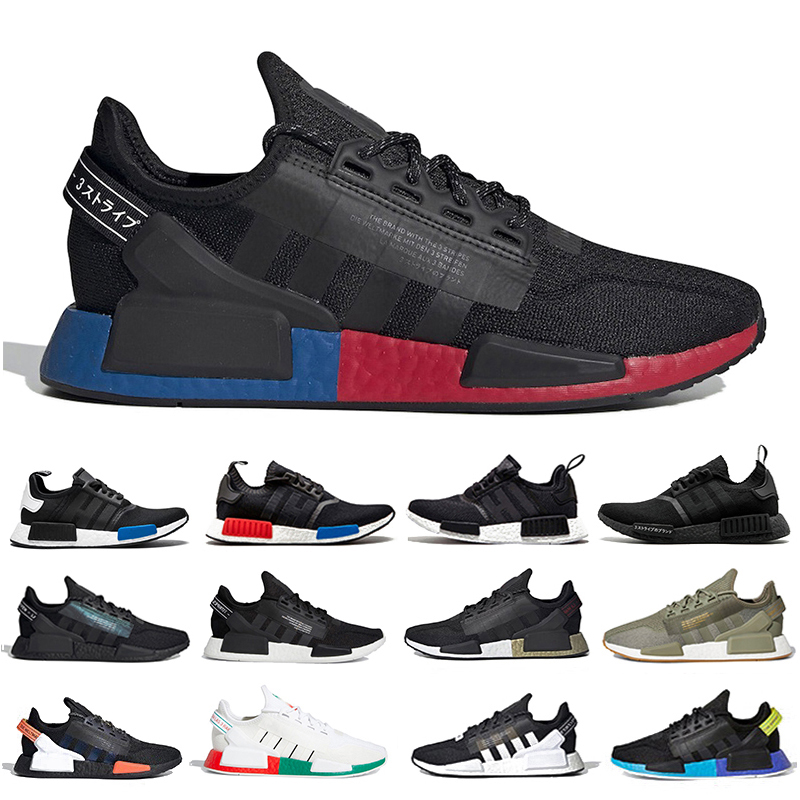 

NMD R1 V2 mens running shoes Core Black Carbon Red and Blue Paris Munich Mexico City Japanese White Olive Green women trainers metallic gold sports sneakers, Item#33