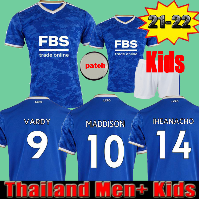 

Thailand 21 22 VARDY AYOZE Soccer jerseys Men + Kids 2021 2022 camiseta de fútbol CiTY MAGUIRE RICARDO Football Shrits NDIDI MADDISON maillot, 21 22 home with patch