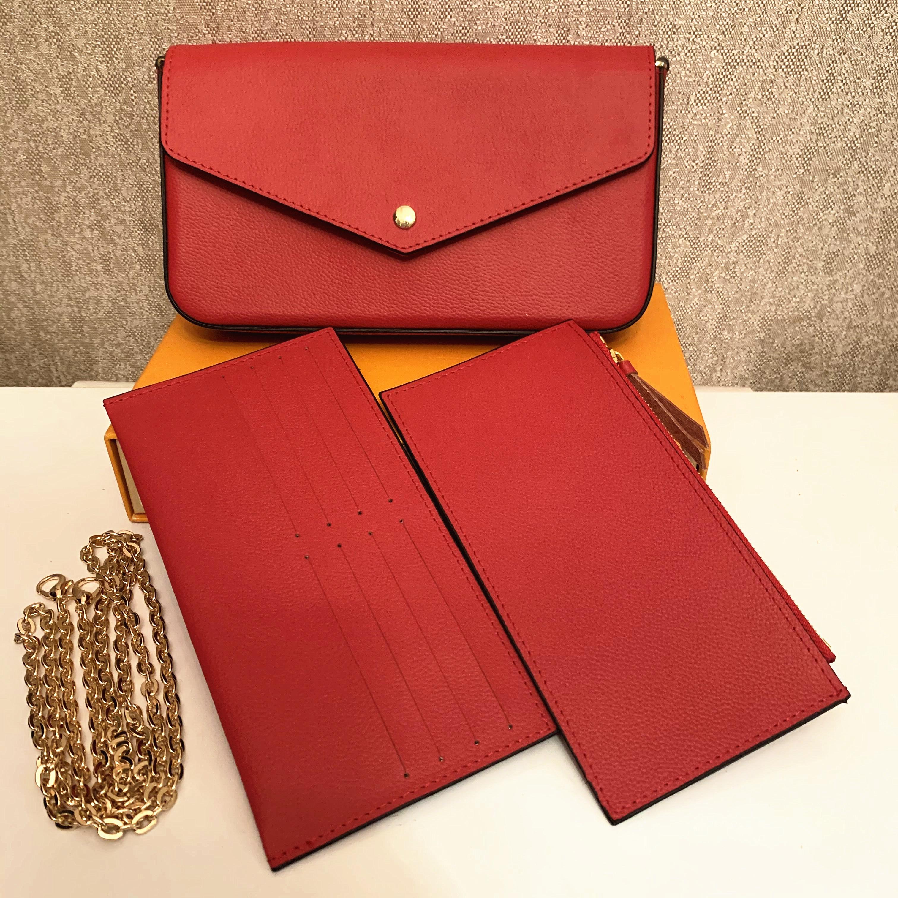 

Original High Quality Luxurys Designers Bags Purse Woman Fashion Monogrames Multi Pochette Felicie Chain Crossbody Shoulder Bag With Box DustBag M61276, White