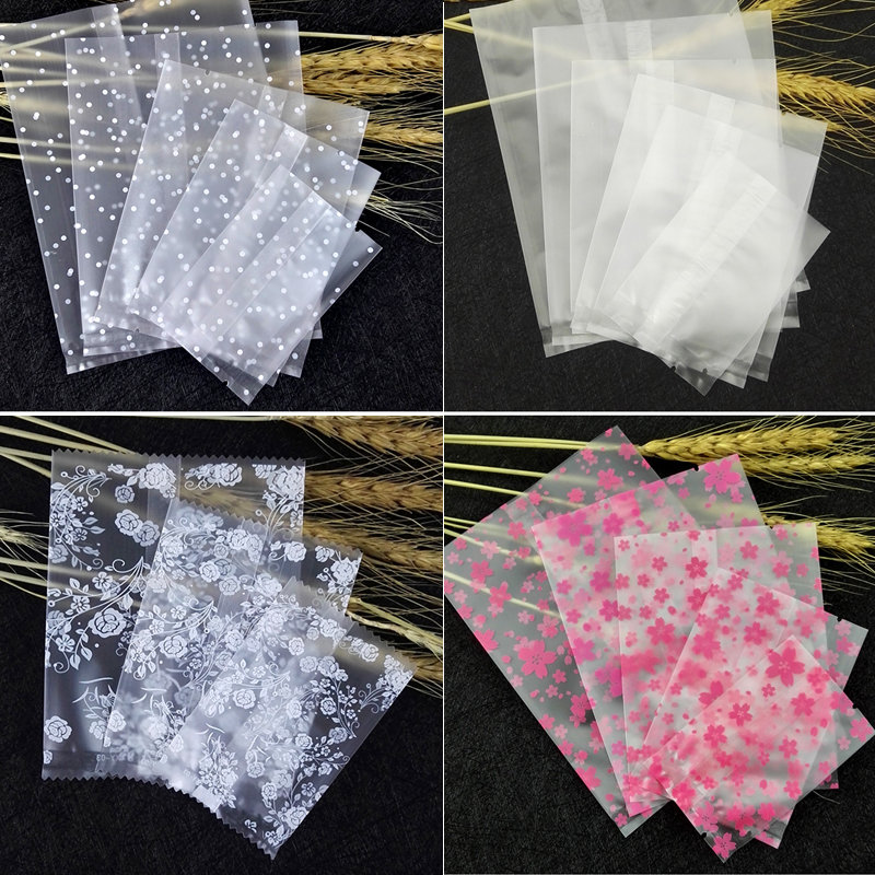 

500pcs Lovely Plastic Pouch Heat Seal Gift Packaging Bags For Cookie/ Candy /Tea