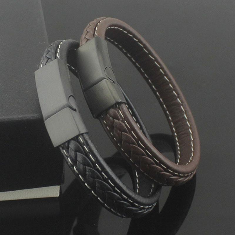 

Bangle Leather Bracelet Punk Accessories For Men Women Couples High-Quality Luxury Jewelry Korean Wholesale Gifts Classic