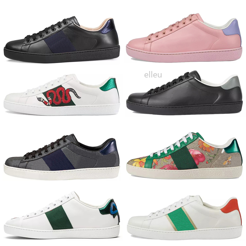 

Mens Womens Sneaker Casual Shoes Snake Chaussures Leather Ace Bee Embroidery Stripes Shoe Walking Sports Trainers Tiger guccie women gucci g, Black
