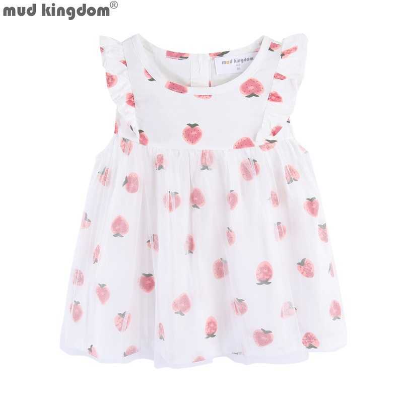 

Mudkingdom Fruity Toddler Girl Jumper Dress with Tulle Strawberry Little Girls Dresses Kids Summer Clothes Princess 210615, Orange