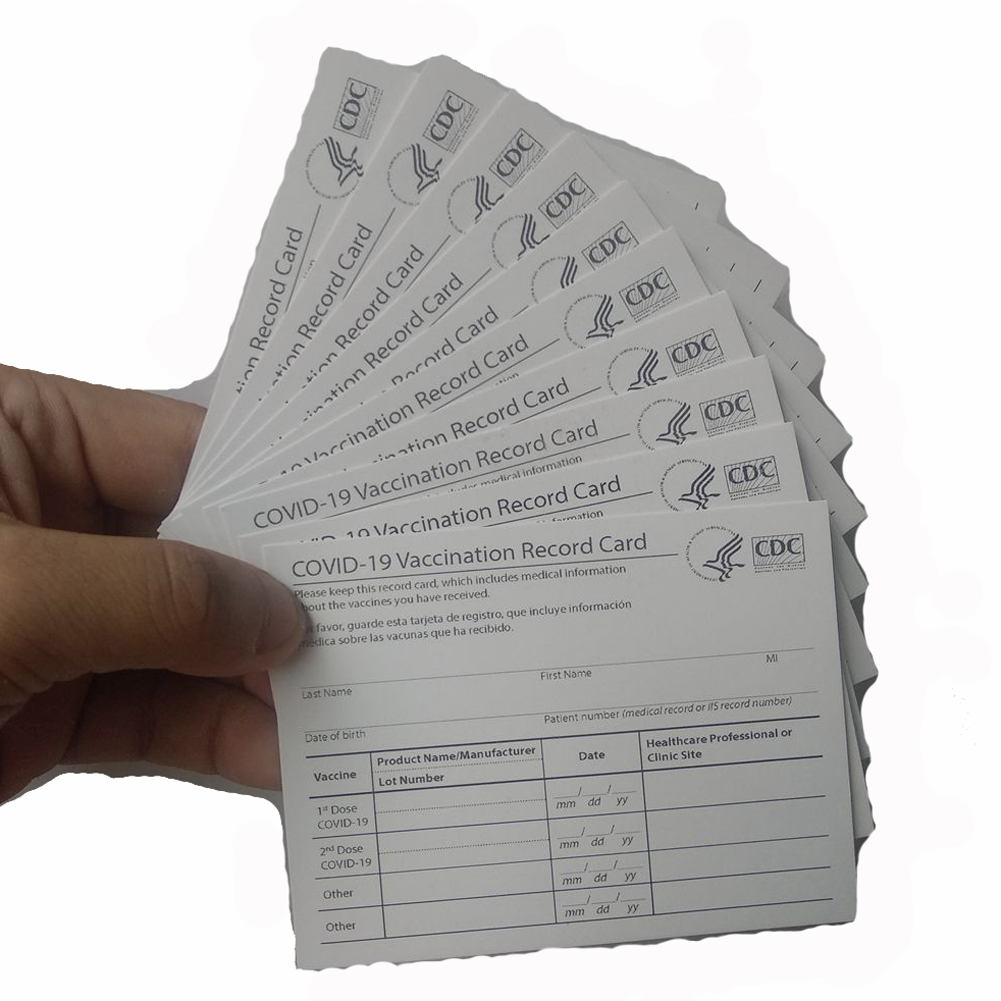 

20pcs CDC Immunization Cards 4*3 Inches (10*7.6cm) Business Card Files Laminating Supplies Waterproof Protector Holder Bags On Sale FedEx or ePacket Delivery
