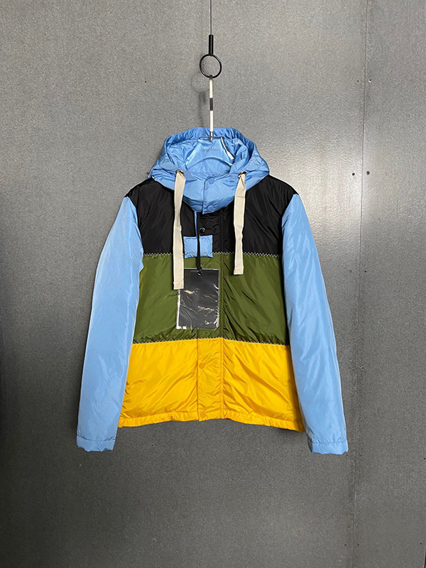 

Men 2021 Winter New Fashion Jackets Thicken Warm Patchwork Coats Male Hooded Down Jacket Men's Loose Pockets Casual Outerwear, Blue
