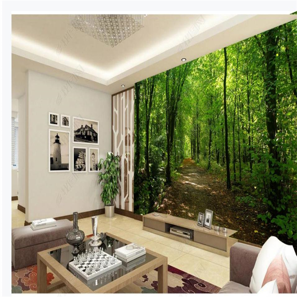 

Custom 3d wallpaper Fresh forest wallpapers modern wallpaper for living room, Green