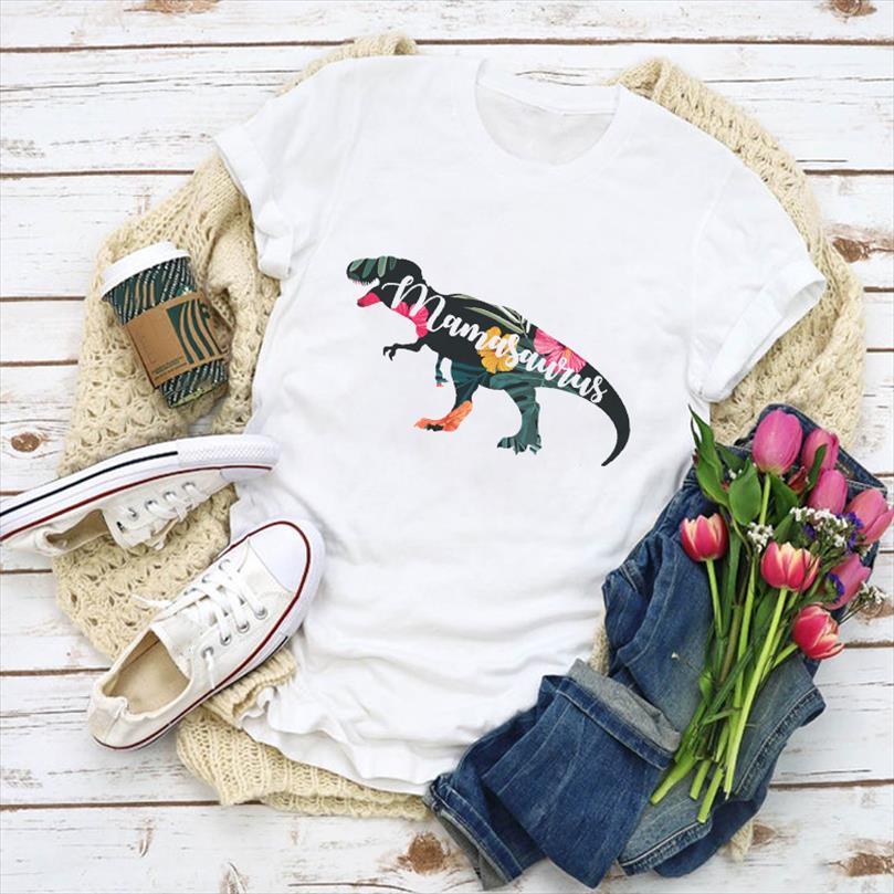 

and women graphic mama dinosaur mens floral mom print mother summer lady clothes womens clothing tee, White;black