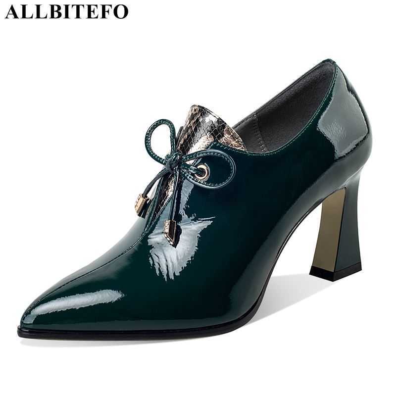 

ALLBITEFO sexy high heels genuine leather party women shoes women high heel shoes thin heels office ladies shoes women heels 210611, As picture