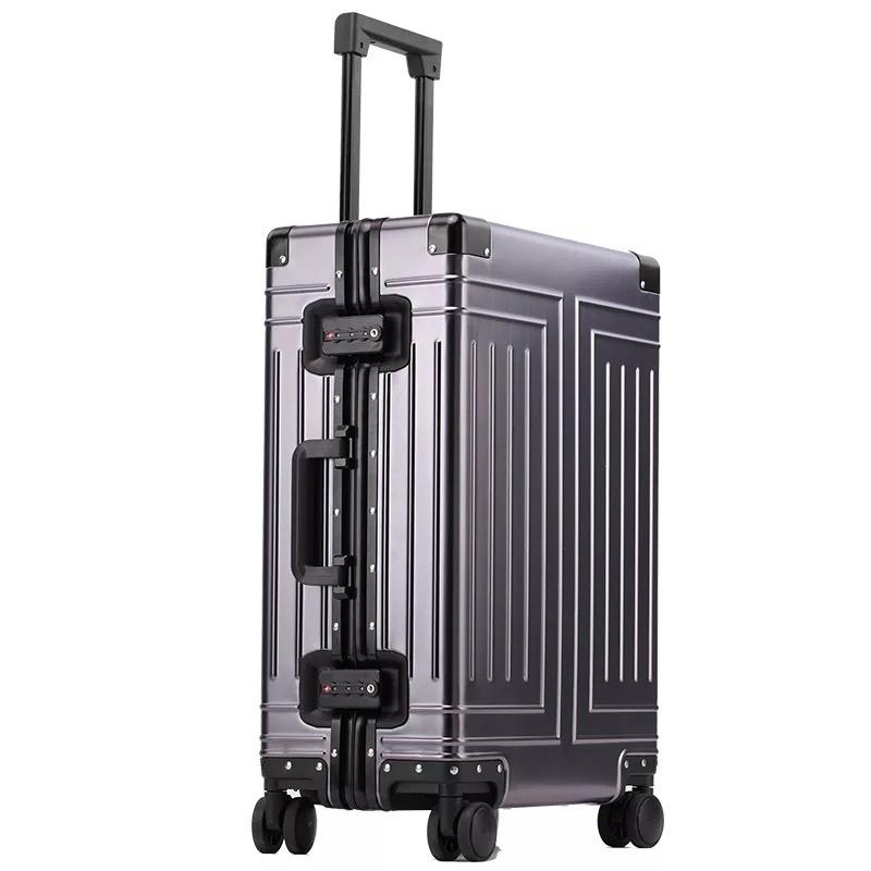 

Top Quality 100% Aluminum Magnesium Travel Luggage 20/24/28 Inch Brand Trolley Suitcase Spinner Boarding Rolling Suitcases