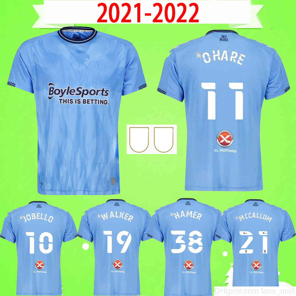 

2021 2022 Coventry City soccer Jerseys OSTIGARD JOBELLO WALKER McCallum DA COSTA HAMER 21 22 Home Blue FOOTBALL ShirtS top quality SIZE