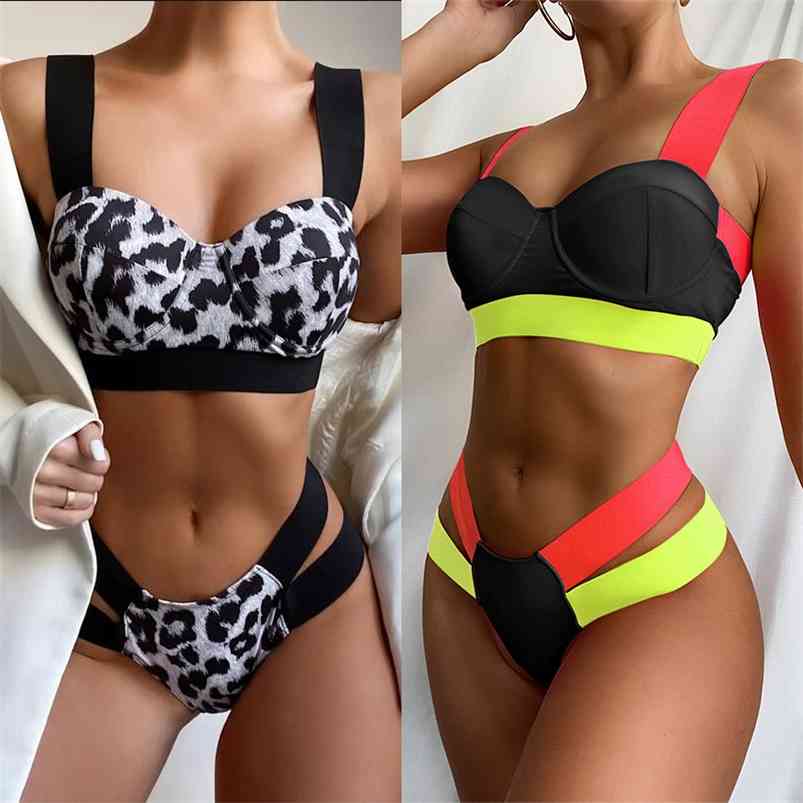 

Bikini Seti Sport Style Women Swimsuit Plus Size Sets Sexy Push Up Female Thong Swim Brazilian Biquini Beach Wear 210629, Pink1