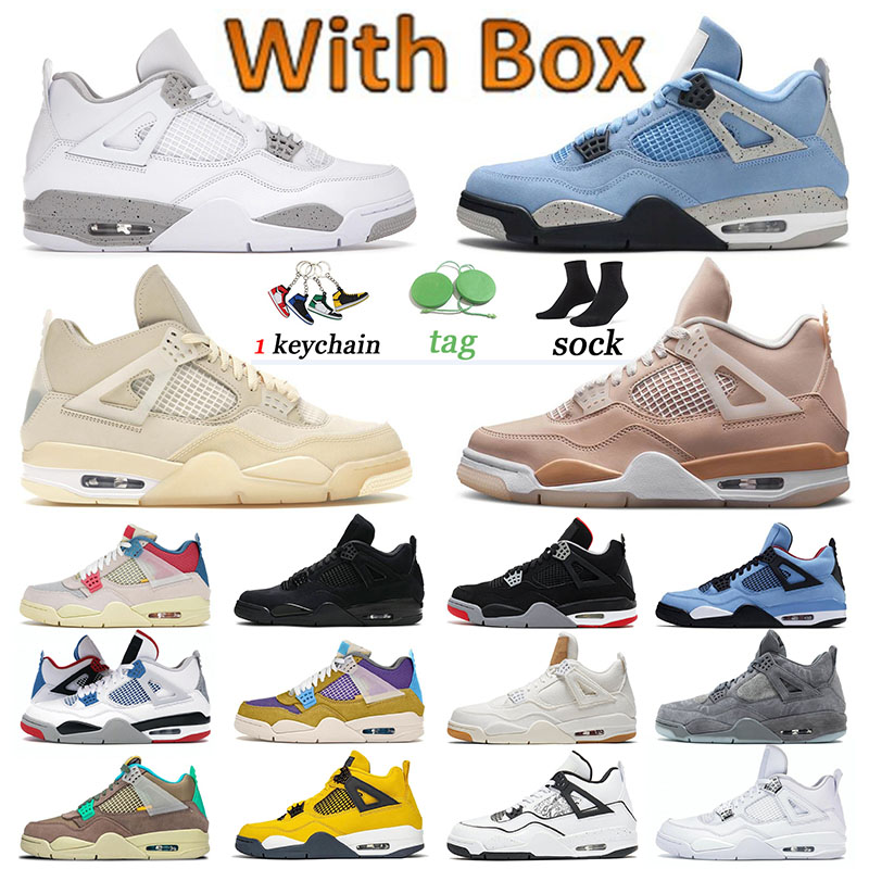 

High quality Jorden Sports Jumpman 4 Basketball 4s Men shoes Desert Moss Retro University Blue Sail What The White Oreo Union Analyzes Authentic off Sneakers Outdoor, D34 red-metallic 40-47