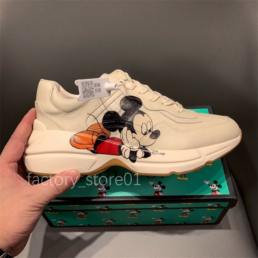 

Classic Stylish Men Women Outdoor Sport Casual Shoes Rhyton Vintage Trainers Chaussures Sneakers Retro Do Old High Quality Walking Leather Tennis, Color_01