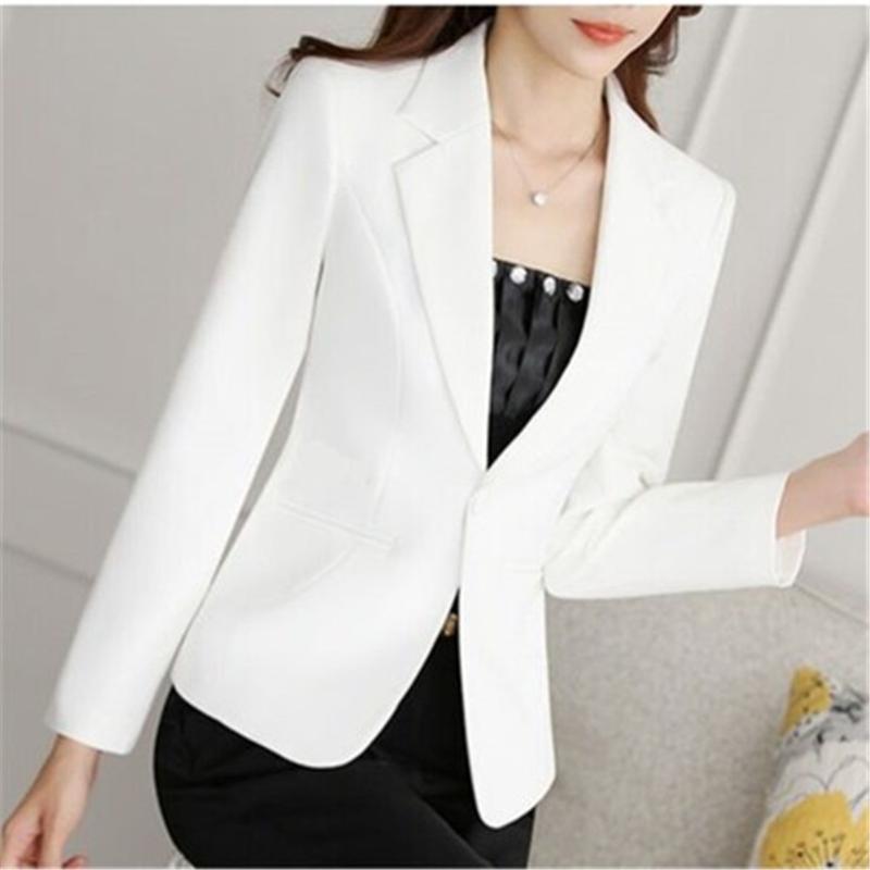 

Women's Suits & Blazers Women Office Work Wear Suit Blazer 2022 Spring Autumn Solid Casual Single Button Coat Short Long Sleeve Female Jacke, White;black