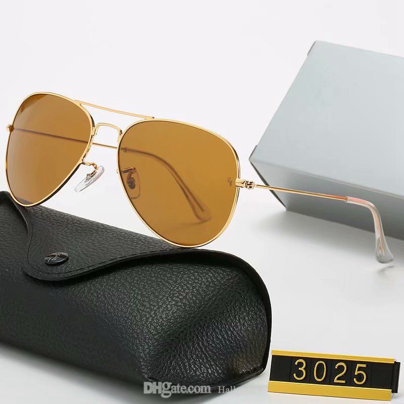 

3025 58cm Design Sunglasses Luxury Ray Brand Eyeglasses Pilot Vintage Bans Outdoor Shades Polarized Glass Frame Fashion Classic Lady Sun Glasses Mirrors for Women