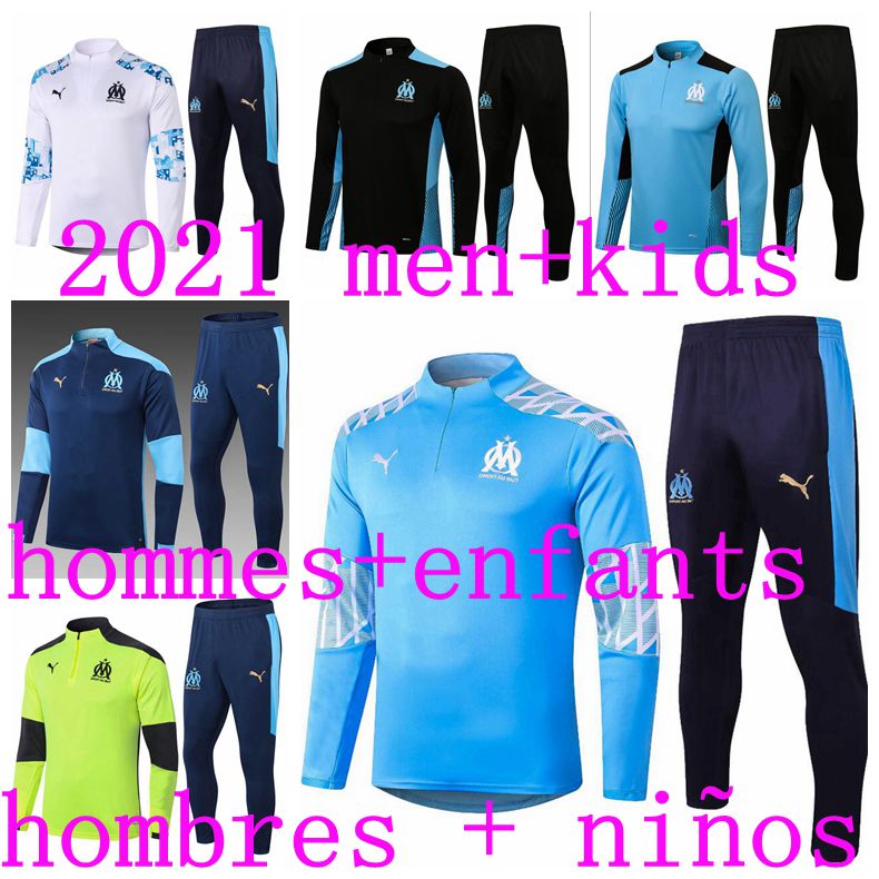 

2021 2122 survêtement veste de Marseille tracksuit Jackets Youth Mens football training suits kit chandal futbol THAUVIN PAYET MILIK jacket niño chaqueta de futbol