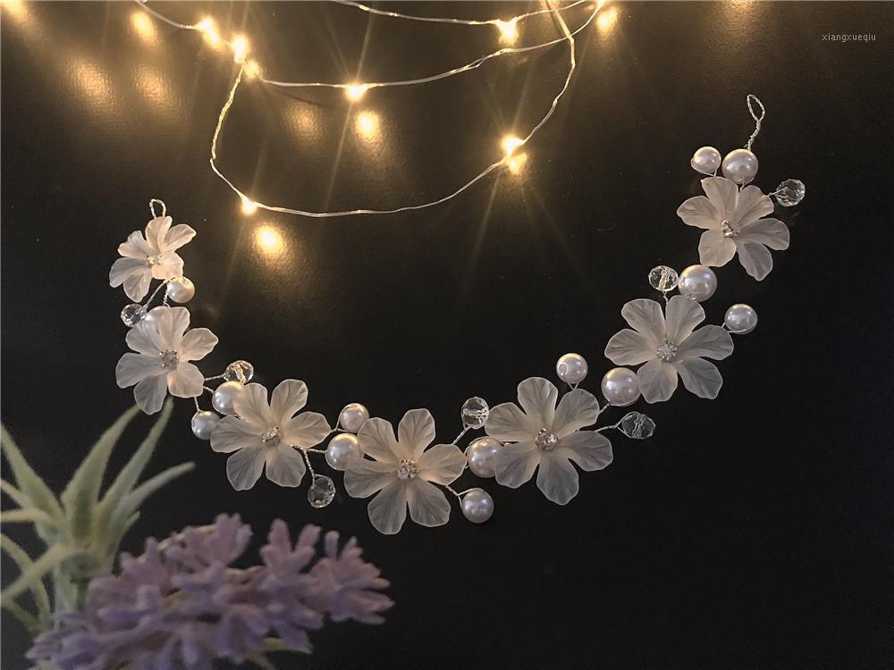 

Ivory Floral Bridal Headband, Flower Wedding Pearl Headpiece,Bridal Hair Accessory Clips & Barrettes, Golden;silver