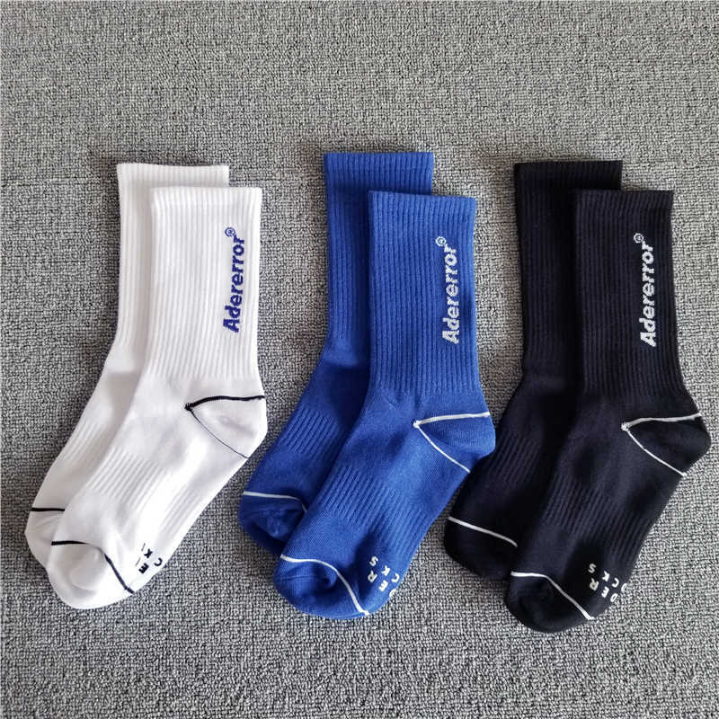 

Colors Adererror Socks 2020 Men Women Classic Ader Ader error Crew Sock Good Quality Korean Style X0602, Black