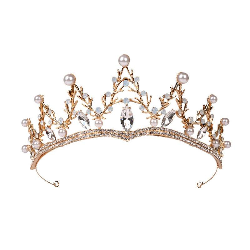 

Hair Clips & Barrettes 2021 Women Princess Bridal Crown Headband Crystal Rhinestone Tiaras Band Jewelry Luxury Accessories For Wedding, Golden;silver
