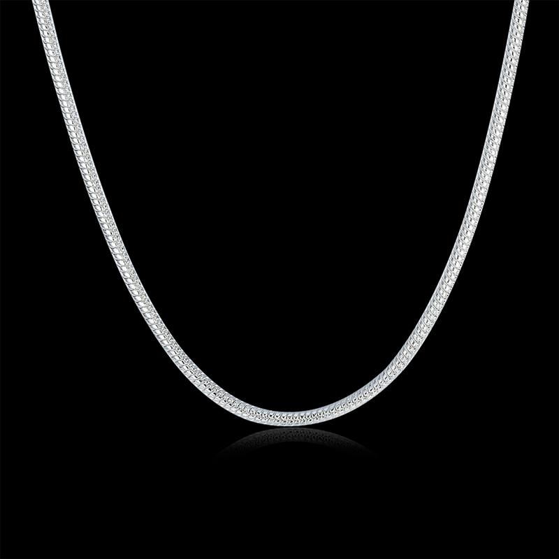 

Chains Silver Plated Necklace 925 Fashion Jewelry Snake Chain 2mm