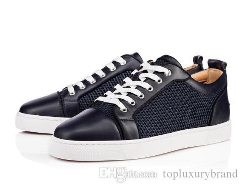 

Shoes Louboutin CL Christian Top Navy Blue Red Bottom Low Sneakers Men Casual Shoes Junior Orlato Men Flat Mesh Sneaker, hcF, Blue;gray