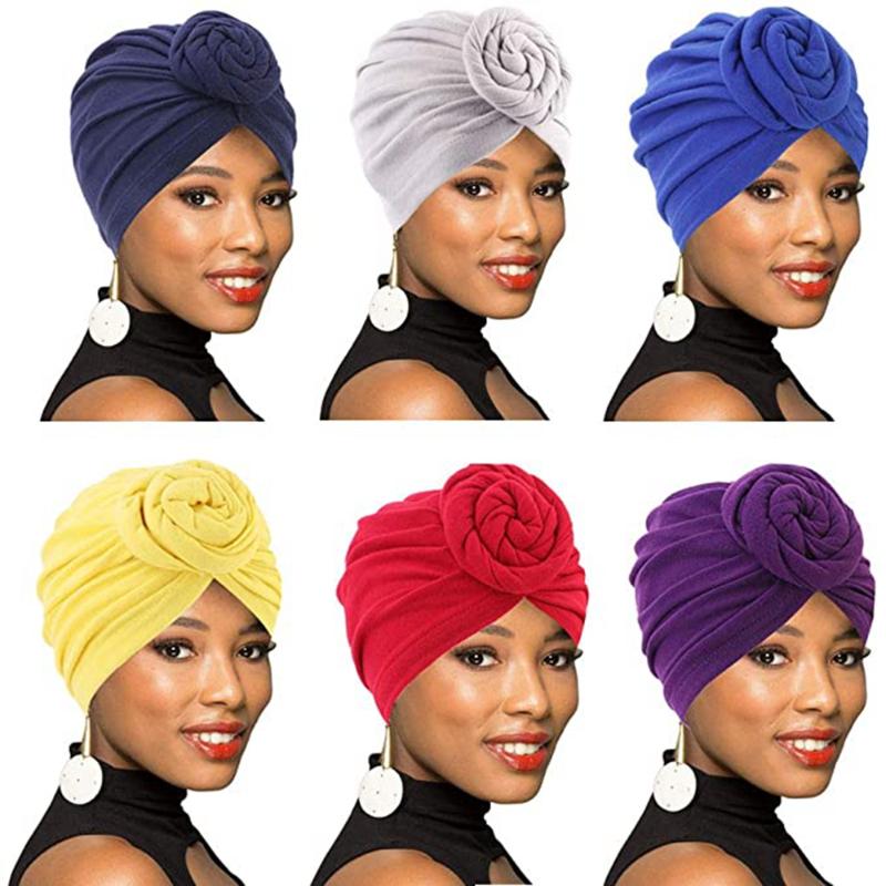 

Outdoor Hats 1PC African Pattern Headwrap Pre-Tied Bonnet Turban Caps For Women Chemo Hat Cotton Headscarf Female Headband Cap 10 Colors, Black;white