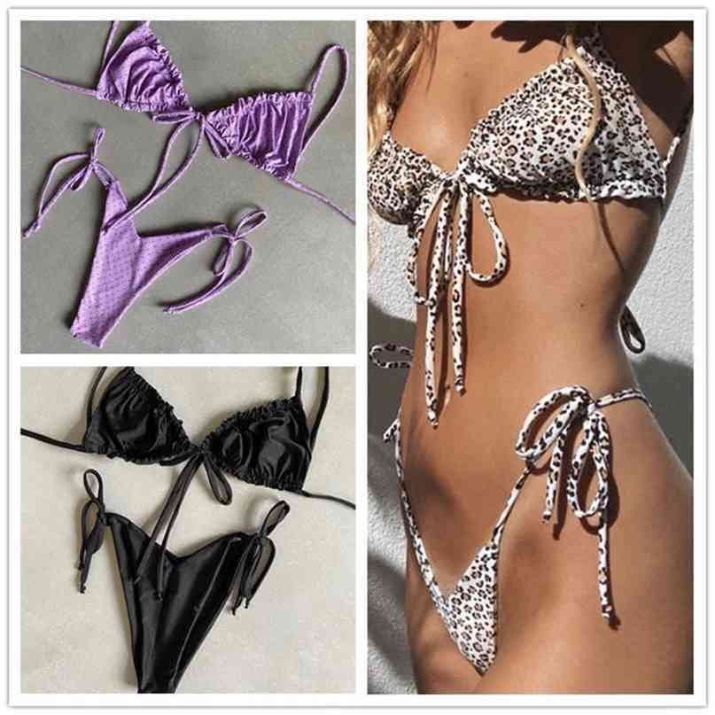 

Para Praia Brazilian Bikini Sexy Bathing Suit for Women Thong Swimsuit Beachwear Bandage Swimwear Push Up Set 210702, Color 3