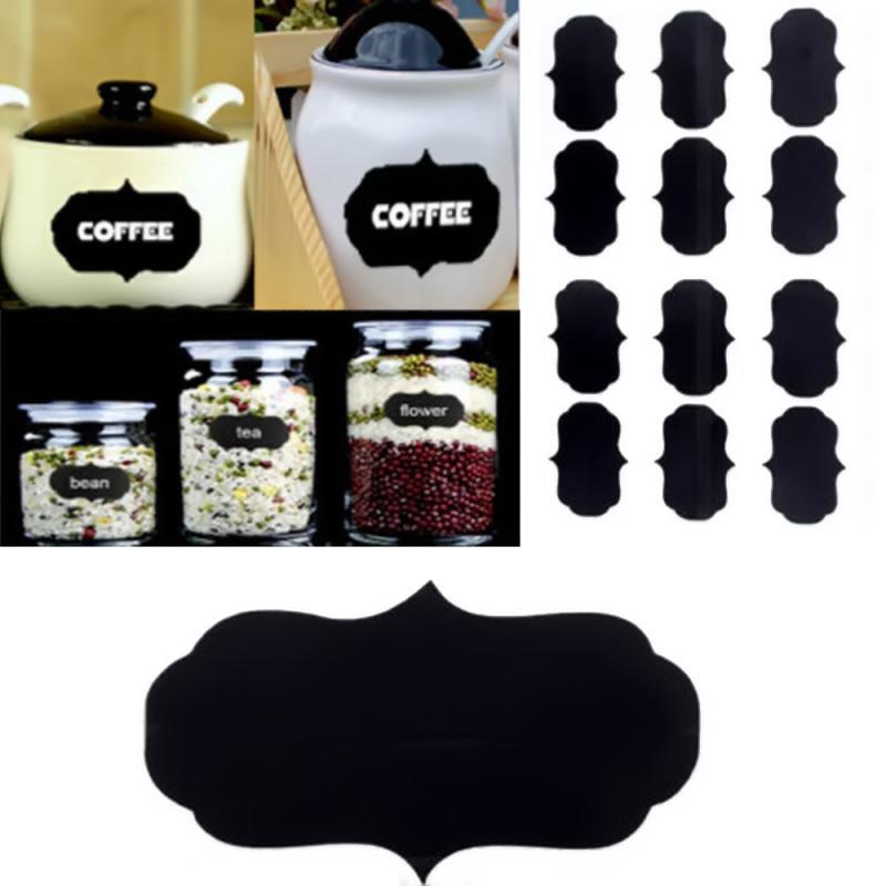 36/72PCS Blackboard stickers Waterproof Chalkboard Kitchen Spice Label Sticker Home Jars Bottles Tags Blackboard Labels-image-694045332
