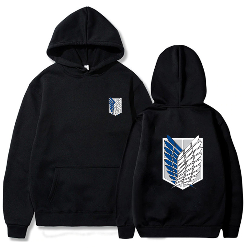 

Sweatshirts Attack on Titan Men's Fashion Loose Trunks Casaul Tops Oversize Hoodie Sweatshirt Women's Regular Trui Hoodies, Black