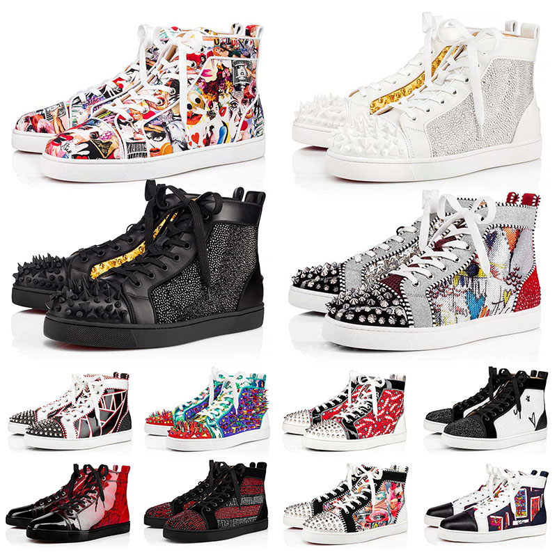 

Brand Discount Red Bottom Bottoms Luxurys Designers Shoes Party High quality Leather Suede Lovers Wedding Business Casual Men Women Platform sneakers Trainers, B12