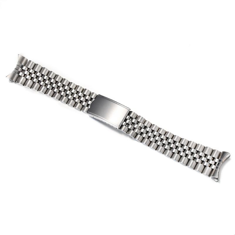

Watch Bands 18mm 19mm 20mm Solid Stainless Steel Curved End Jubilee Strap Band Fit For