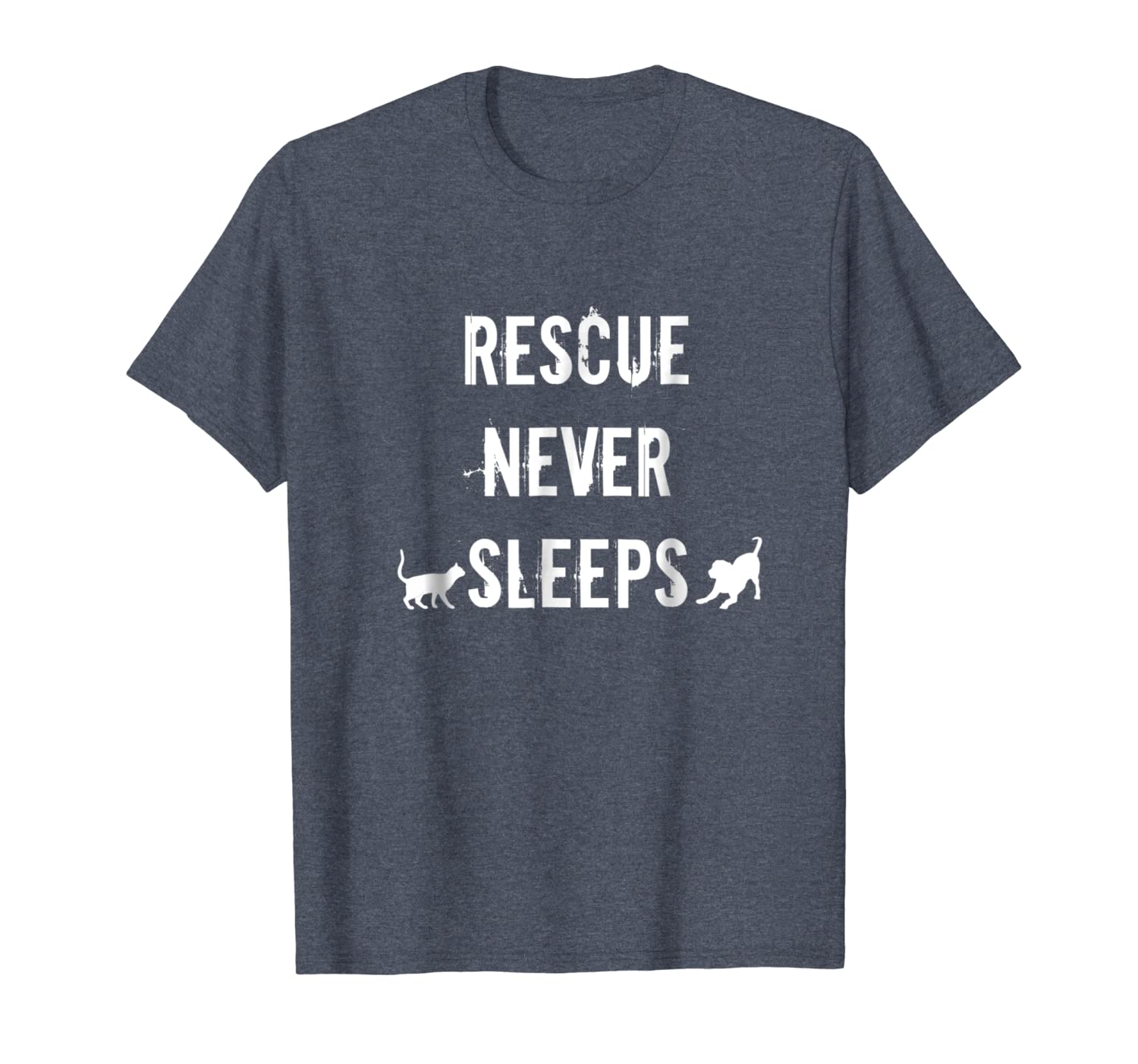 

rescue never sleeps dog and cat shirt, White;black