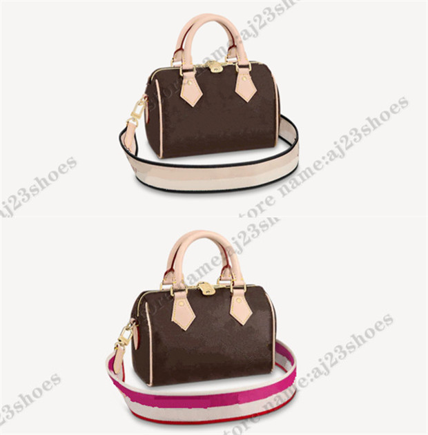 

M45948 Designers Womens Bags Purse Wallet Black Fuchsia Speedy Bandouliere 20 Cross Body Shoulder Small Travel bag Totes M45957, 02