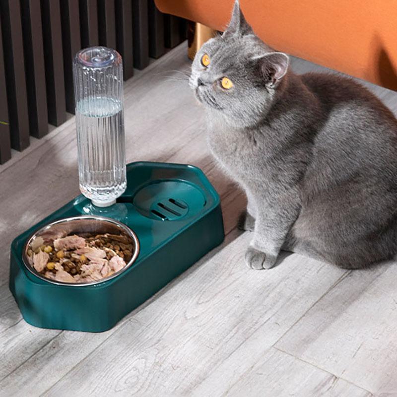 

Cat Bowls & Feeders Bowl Automatic Water Dispenser For Cats Dogs Kitty Puppy Food Container With Raised Stand Accessories