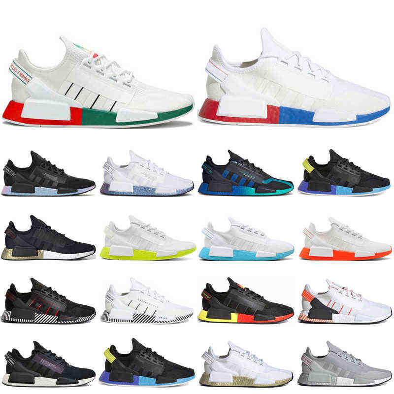 

2021 NMD R1 V2 running shoes for men women sneakers Mexico City Rio De Janeiro White Cyan mens trainers outdoor sport shoe