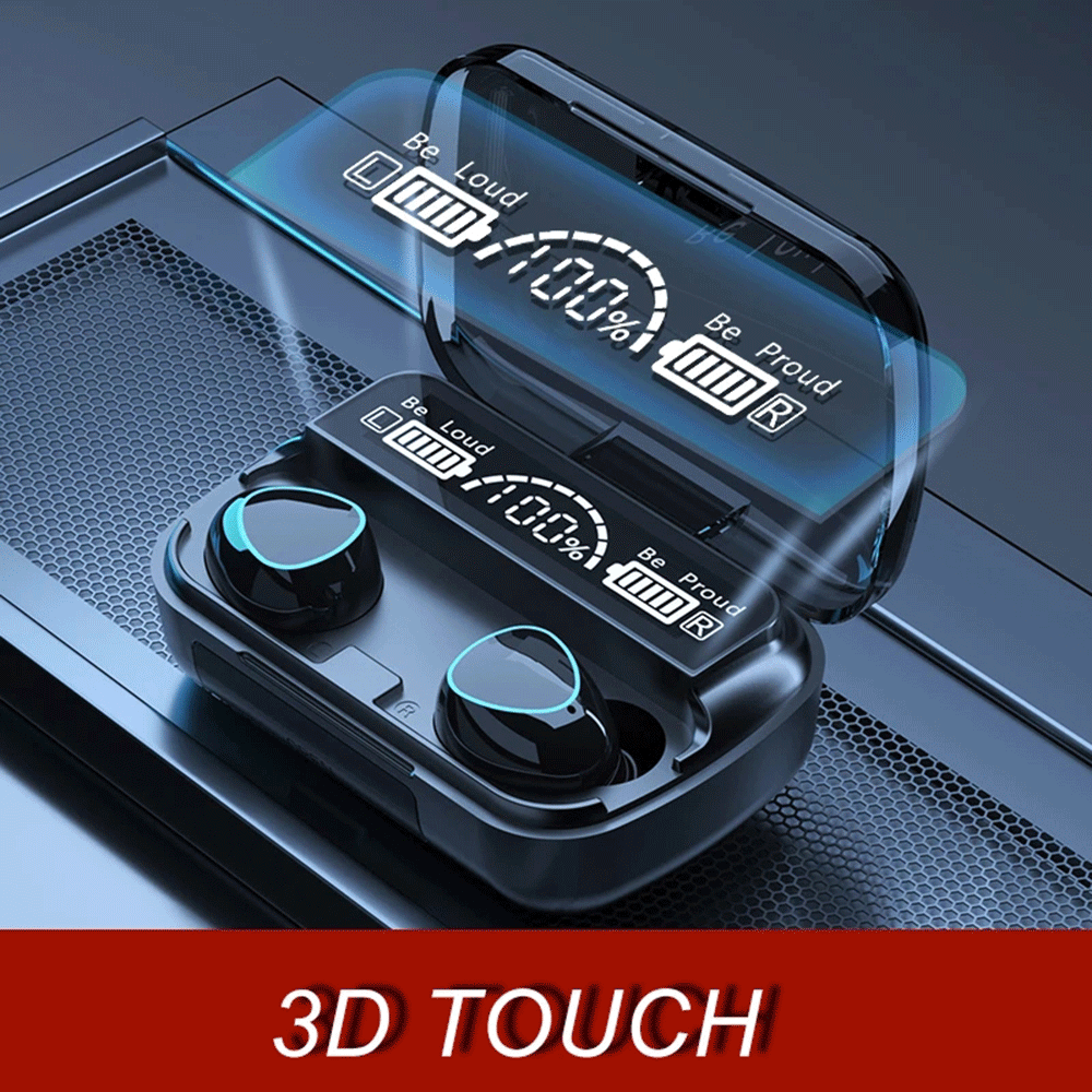 

9D Stereo Sports Bluetooth Wireless Headphones With LED charging display, waterproof, hands-free calling, touch function.