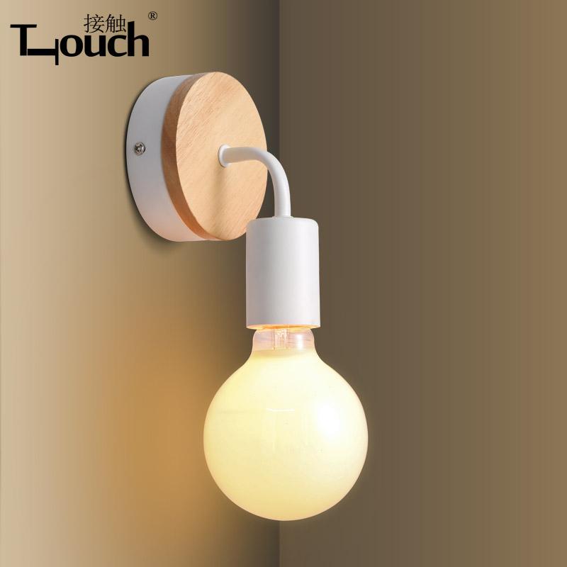 

Modern Minimalist Living Room Bedroom Bedside Entrance Hall Home Aisle Wooden Single Head Restroom Wall Lamp