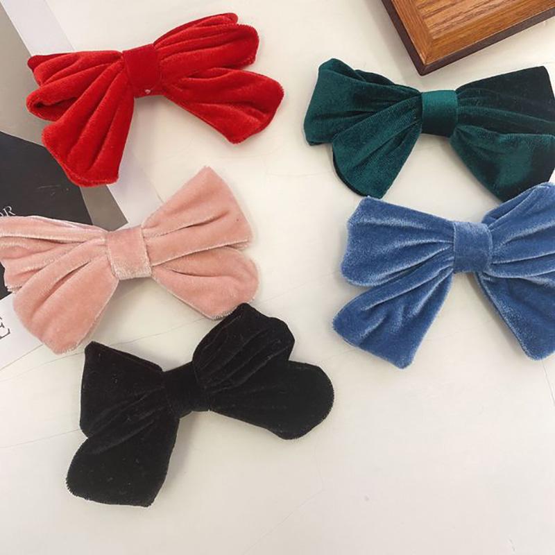 

Hair Accessories Ncmama Korean Plush Bowknot Clips For Woman Girls Sweet Velvet Bows Fashion Princess