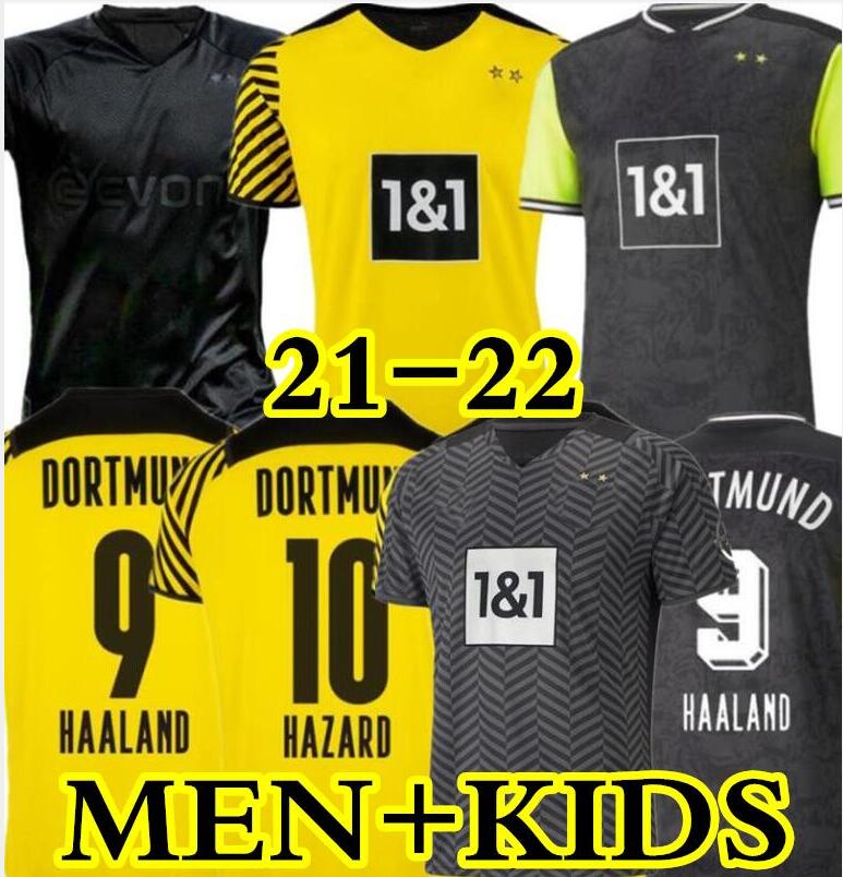 

21 22 HAALAND REUS 2022 4th dortmund soccer jersey 2021 football shirts BELLINGHAM SANCHO HUMMELS PISZCZEK BRANDT men kids kit, 110th adult