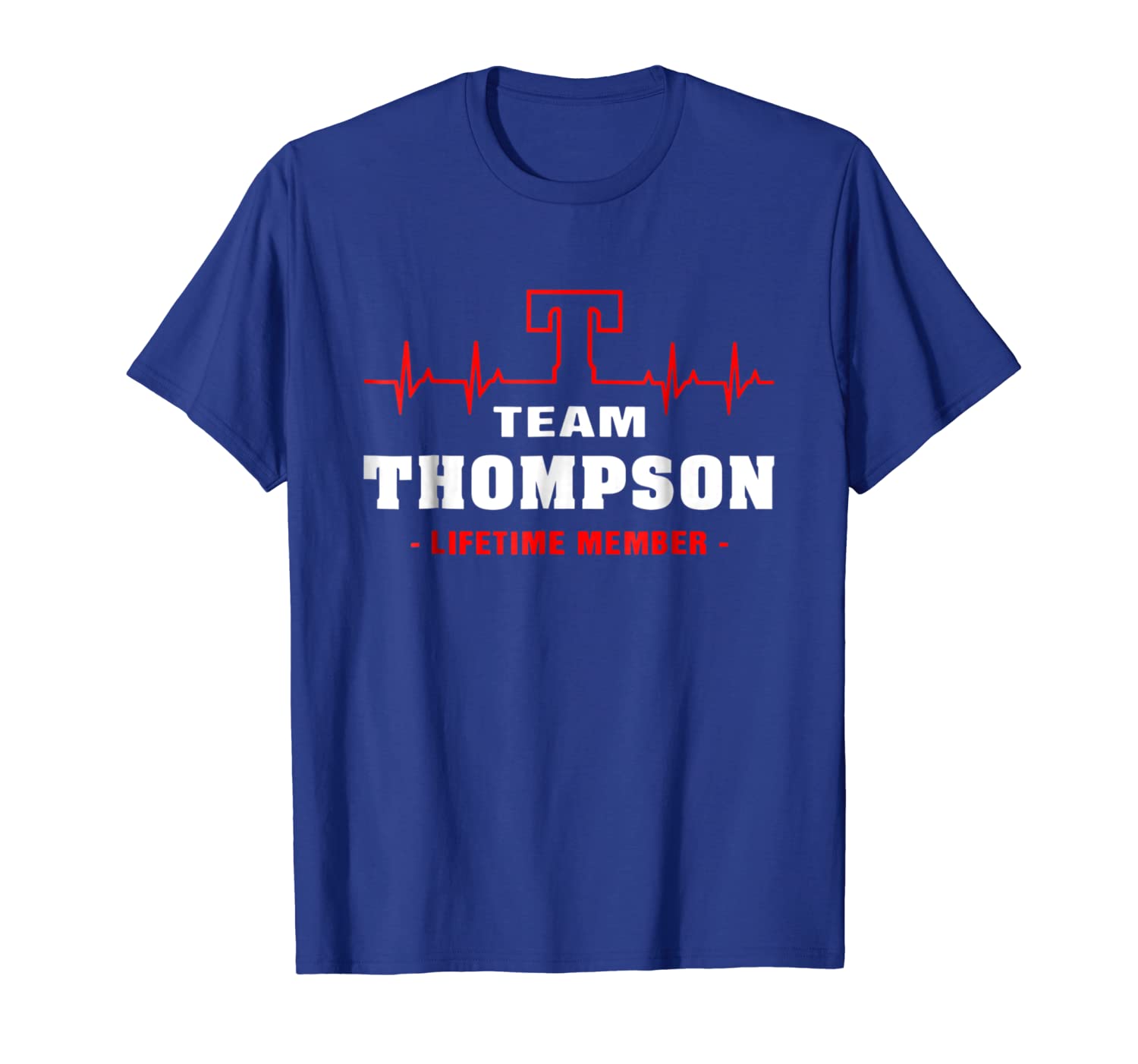 

Team Thompson lifetime member shirt surname, last name, White;black