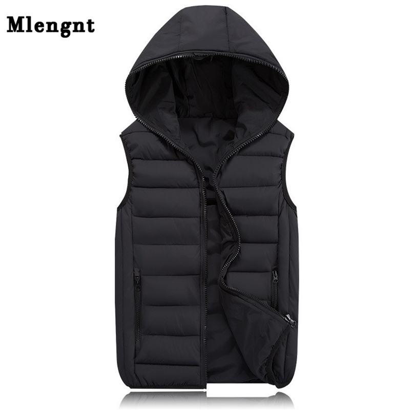 

Spring Autumn Sleeveless Jacket for Men Fashion Warm Hooded Male Winter Vest Light Plus Size Mens Work Vests Waistcoat 211111, Blue vest