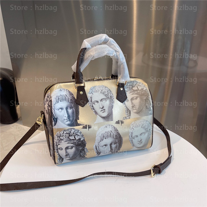 

on The Go Statue Designer Bag Black and White Graffiti Rome ONTHEGO office handbag Business Shopping Boston Bags, Color 01