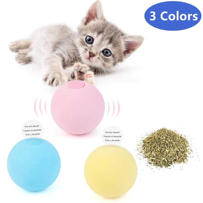 

Smart Cat Toys Interactive Ball Catnip Training Toy Pet Kitty Playing Squeaky Simulation Animal Sounds Supplies